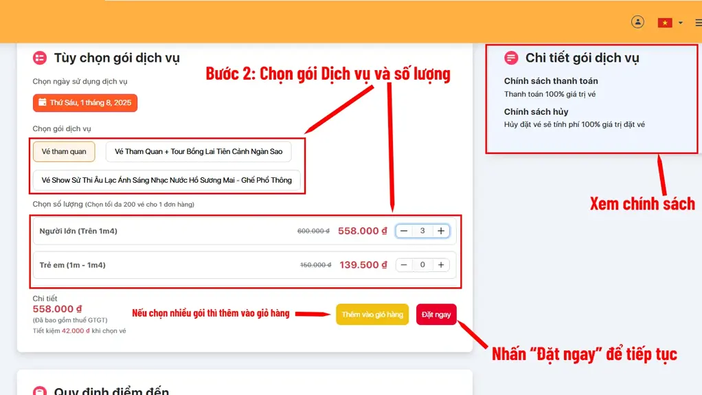 Hướng dẫn đặt vé Online Delight Park Đà Lạt
